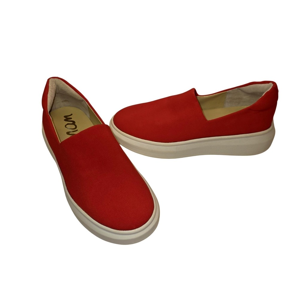 Sam Edelman Nerah Gio Shoes Women 7 Red Canvas Slip On Platform Comfort